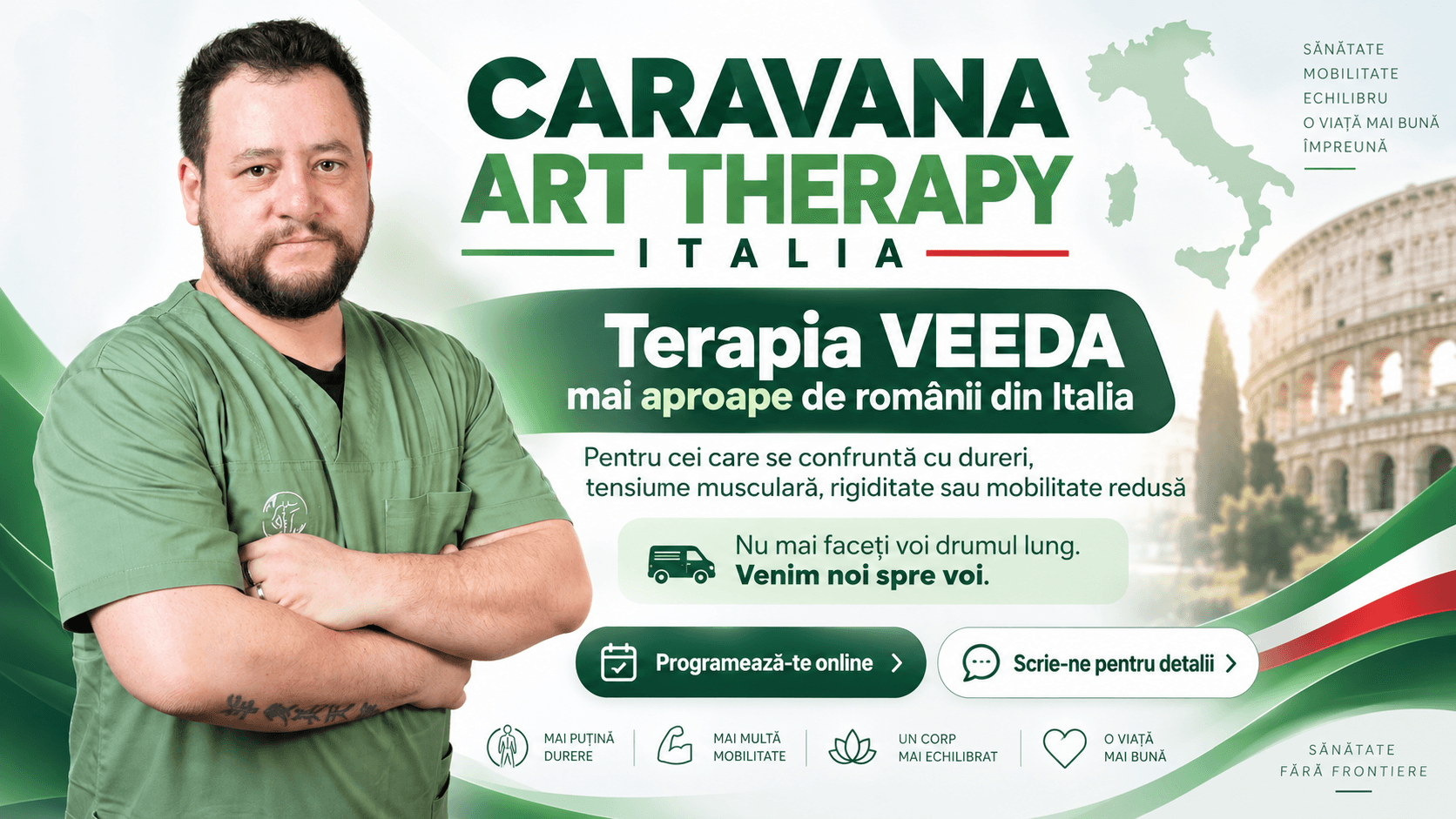 Români din Italia, cât timp mai spuneți „mai rezist puțin”? Caravana Art Therapy revine in Italia