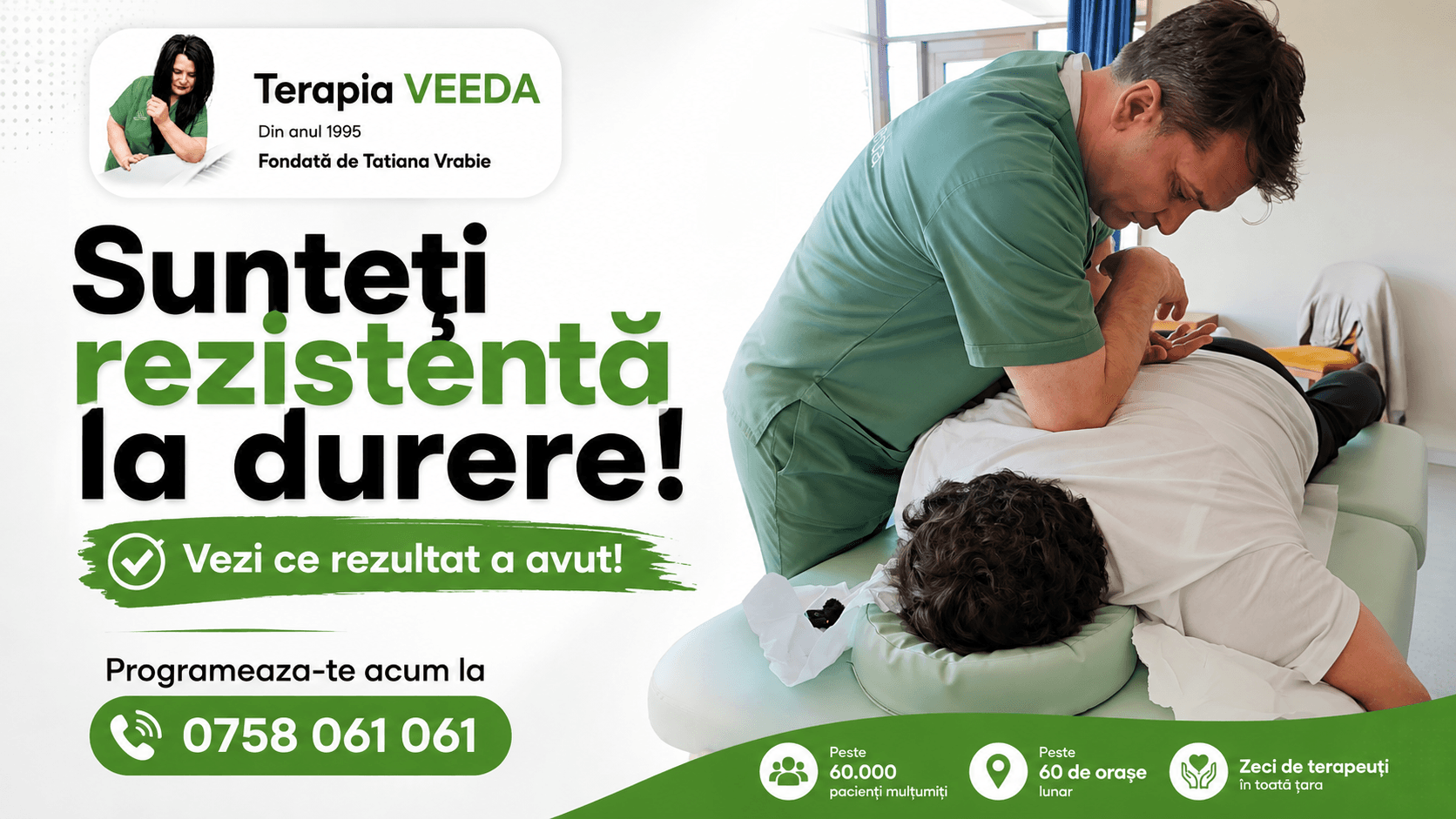 10 ani de dureri, amorțeli și amețeli. După Terapia VEEDA, pacienta spune: „Mă simt tare bine!”