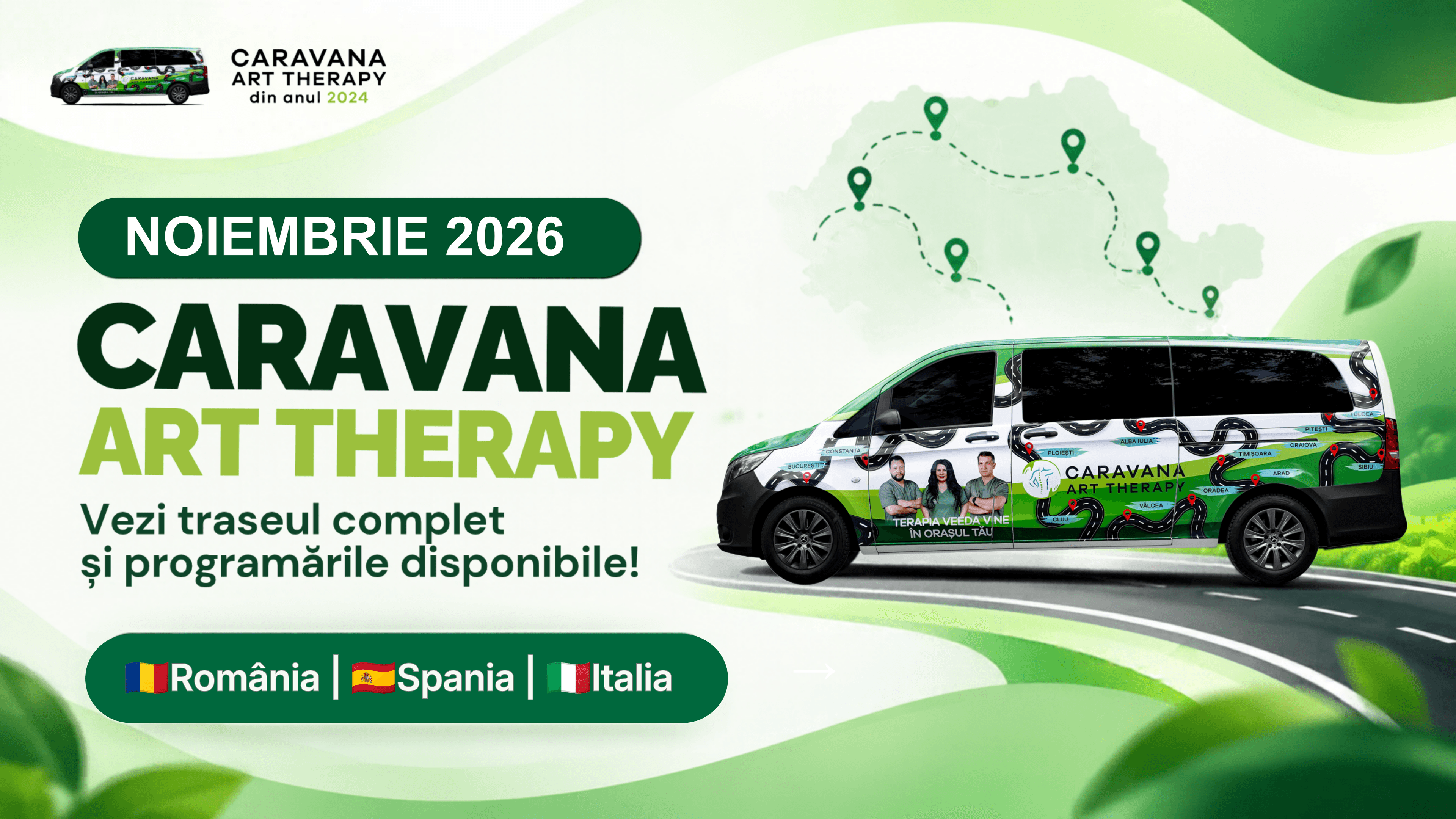 Noiembrie 2026: România, Italia și Spania - Caravana Art Therapy 