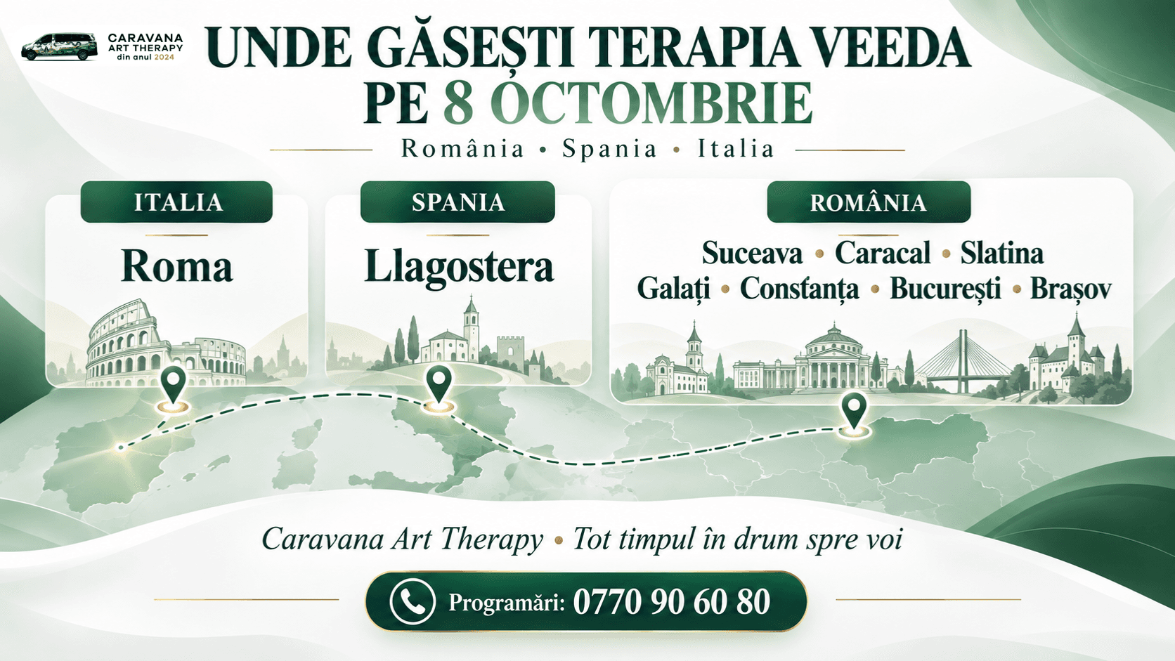 Unde găsești Terapia VEEDA pe 8 octombrie: România, Spania și Italia