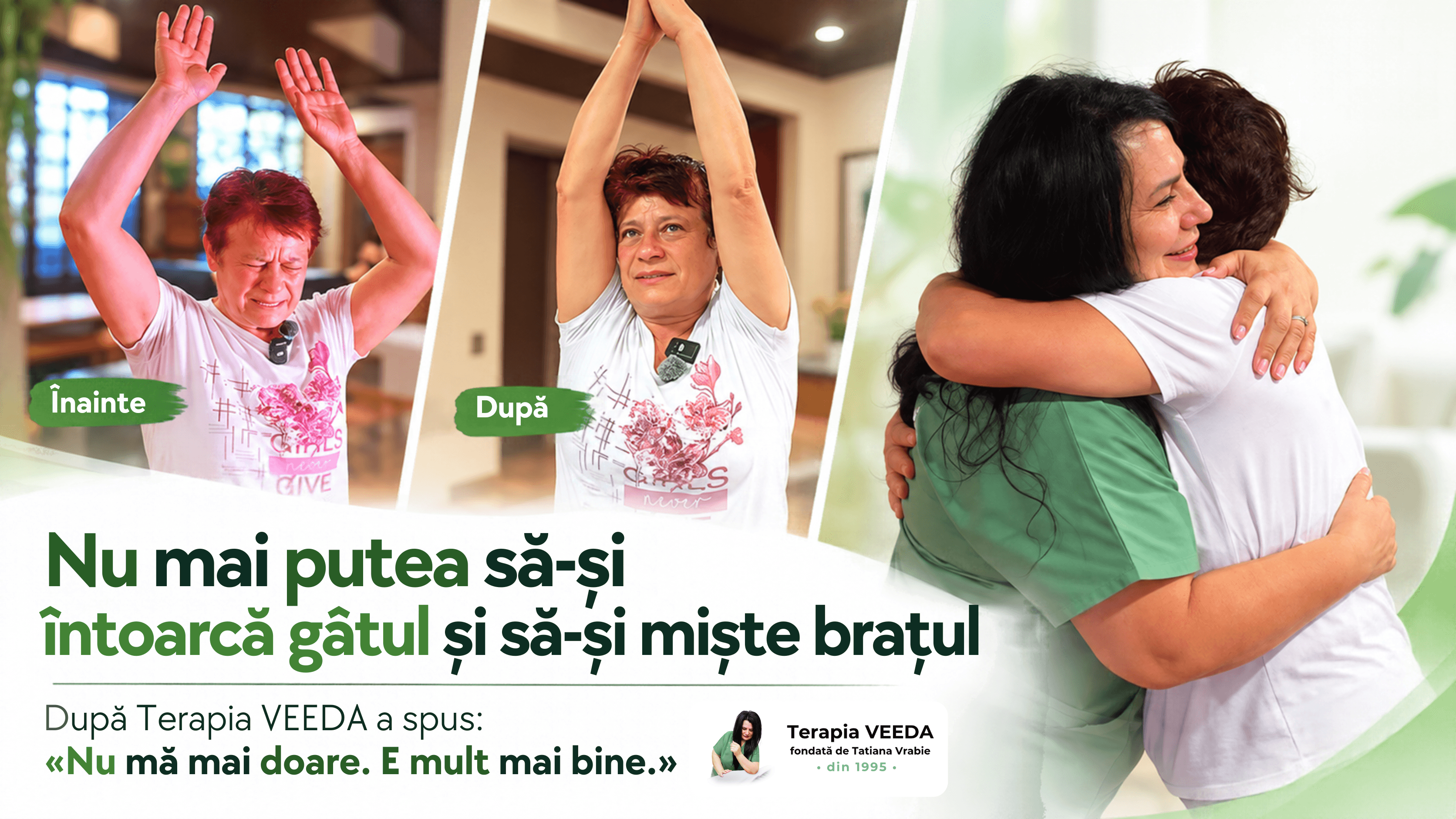 „Nu mai pot cu durerile astea.” Durerea ajunsese să nu o mai lase să-și miște gâtul și brațul