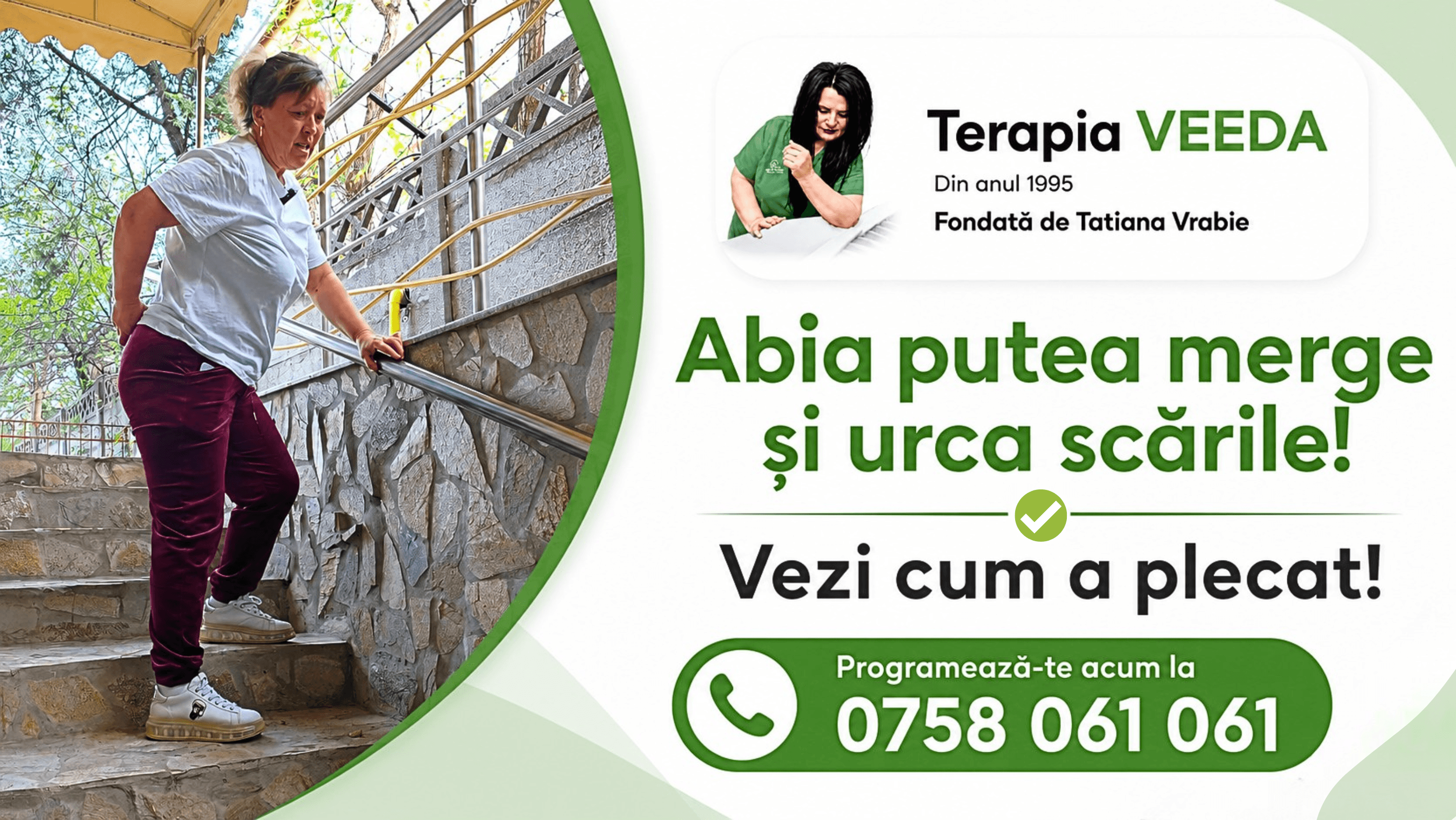 Dureri cumplite și imobilitate! Vezi cum a plecat după Terapia Veeda!