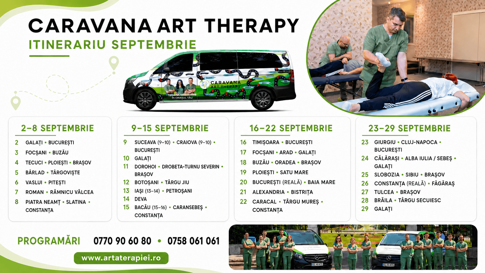 Septembrie 2026: itinerariul complet din România și Spania: Caravana ArtTherapy 