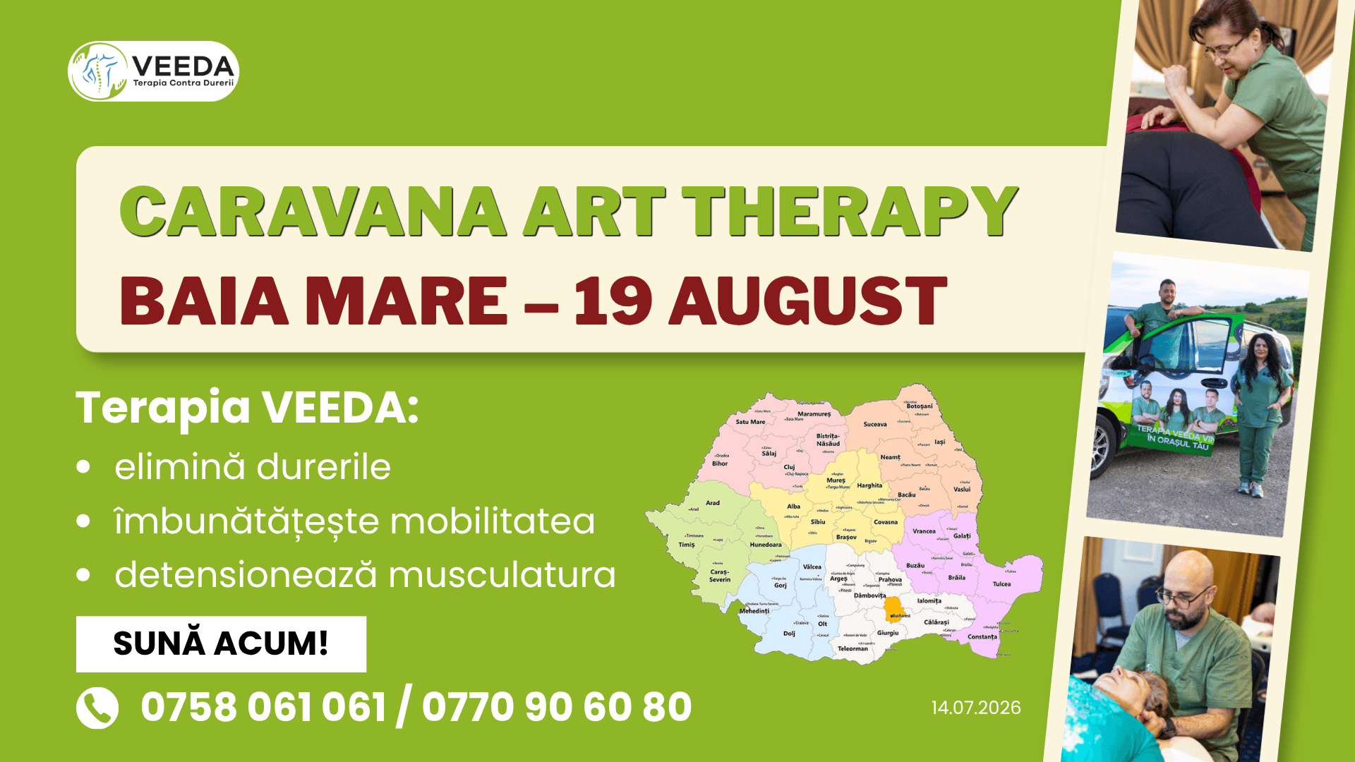 5 motive să vii la Terapia VEEDA în cadrul Caravanei Art Therapy din Baia Mare din 19 august