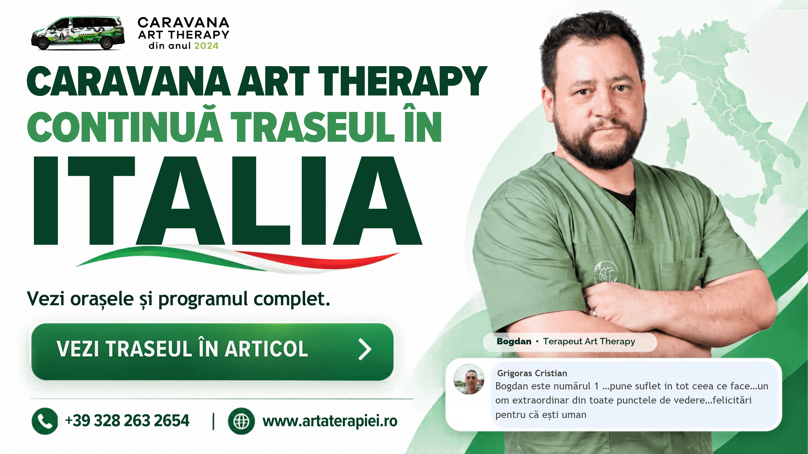 Italia - Caravana Art Therapy: Vezi orașele în care ajunge Terapia VEEDA!