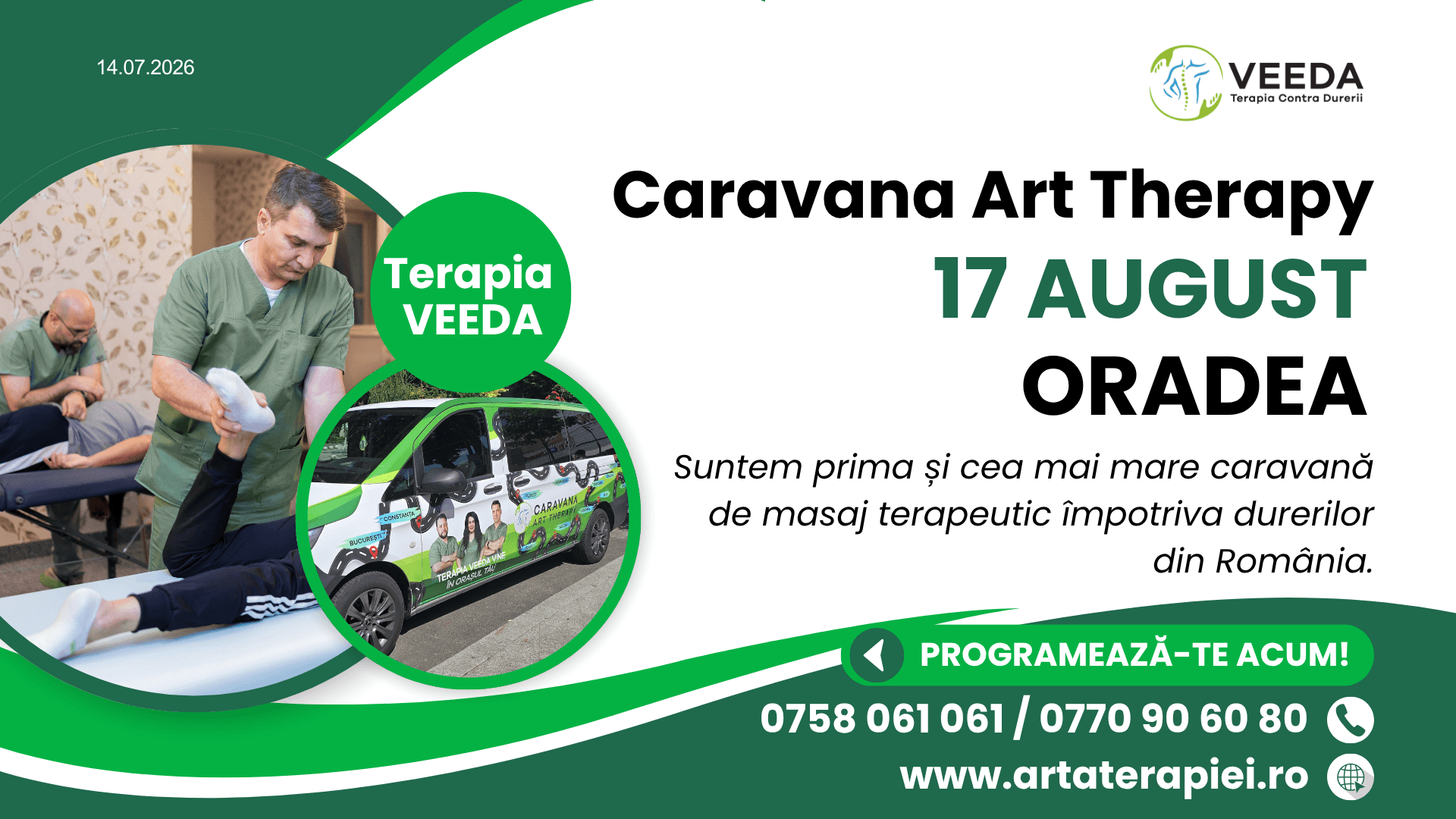 Caravana Art Therapy revine în Oradea pe 17 august – continuitate pentru cei care vor să aibă mai multă grijă de corpul lor