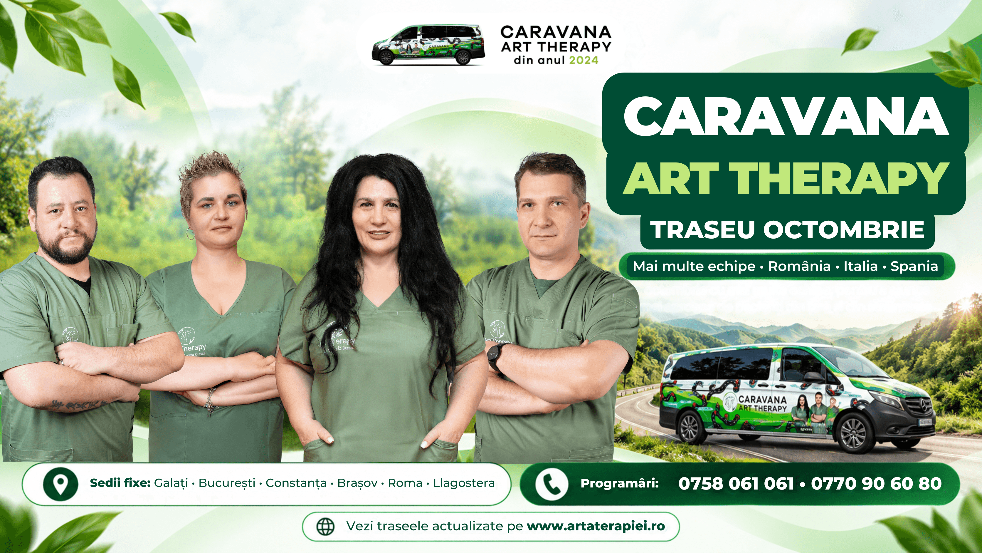 Vezi traseul din octombrie - Caravana Art Therapy străbate România pe echipe și regiuni