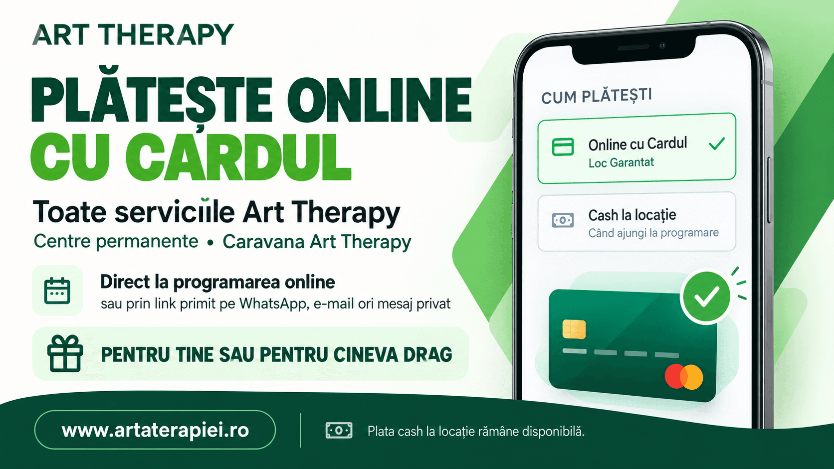 Plata online cu cardul pentru serviciile Art Therapy