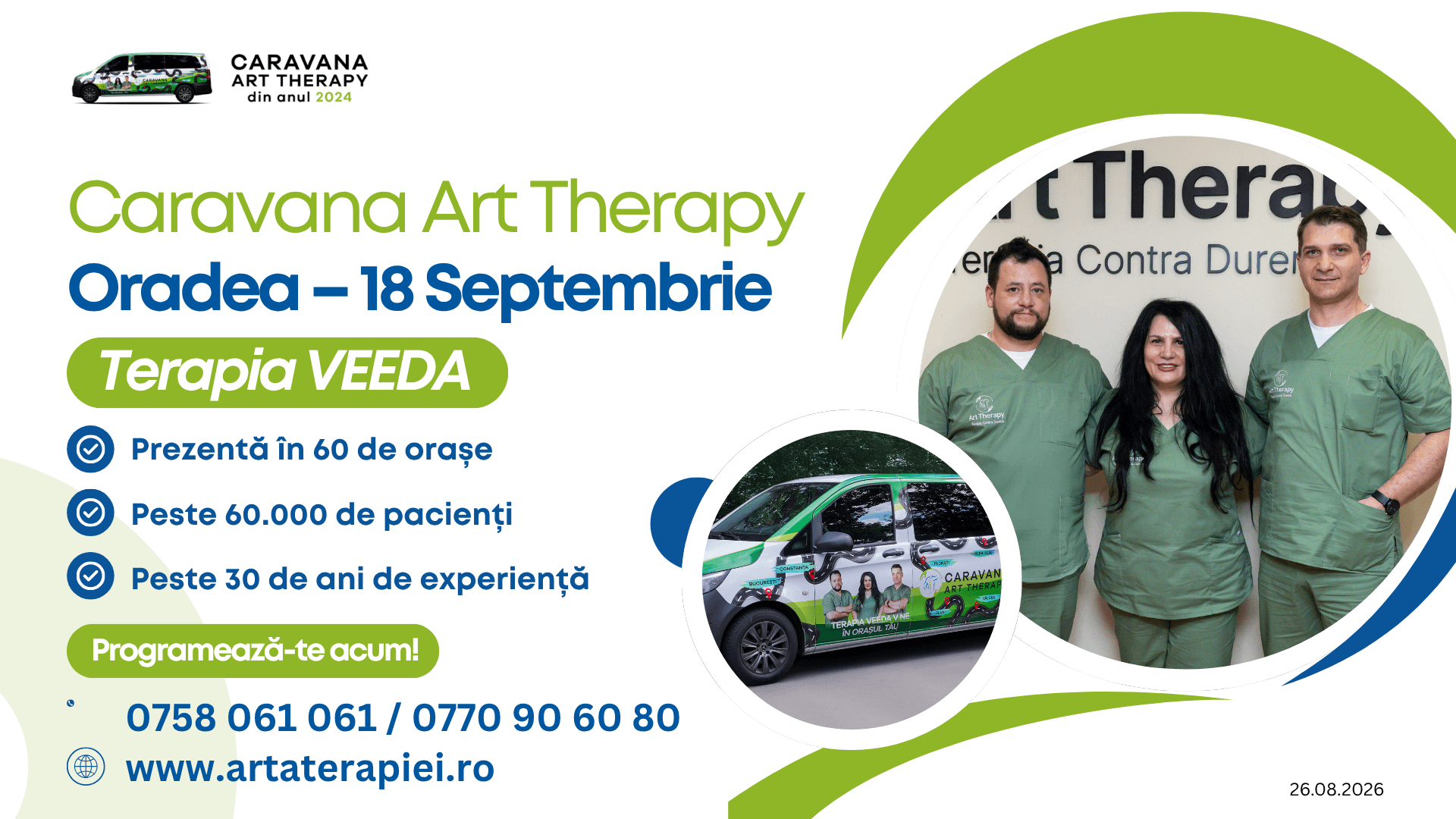 Ai încercat masaje, pastile sau alte proceduri, dar durerea revine? Caravana Art Therapy revine în Oradea pe 18 septembrie