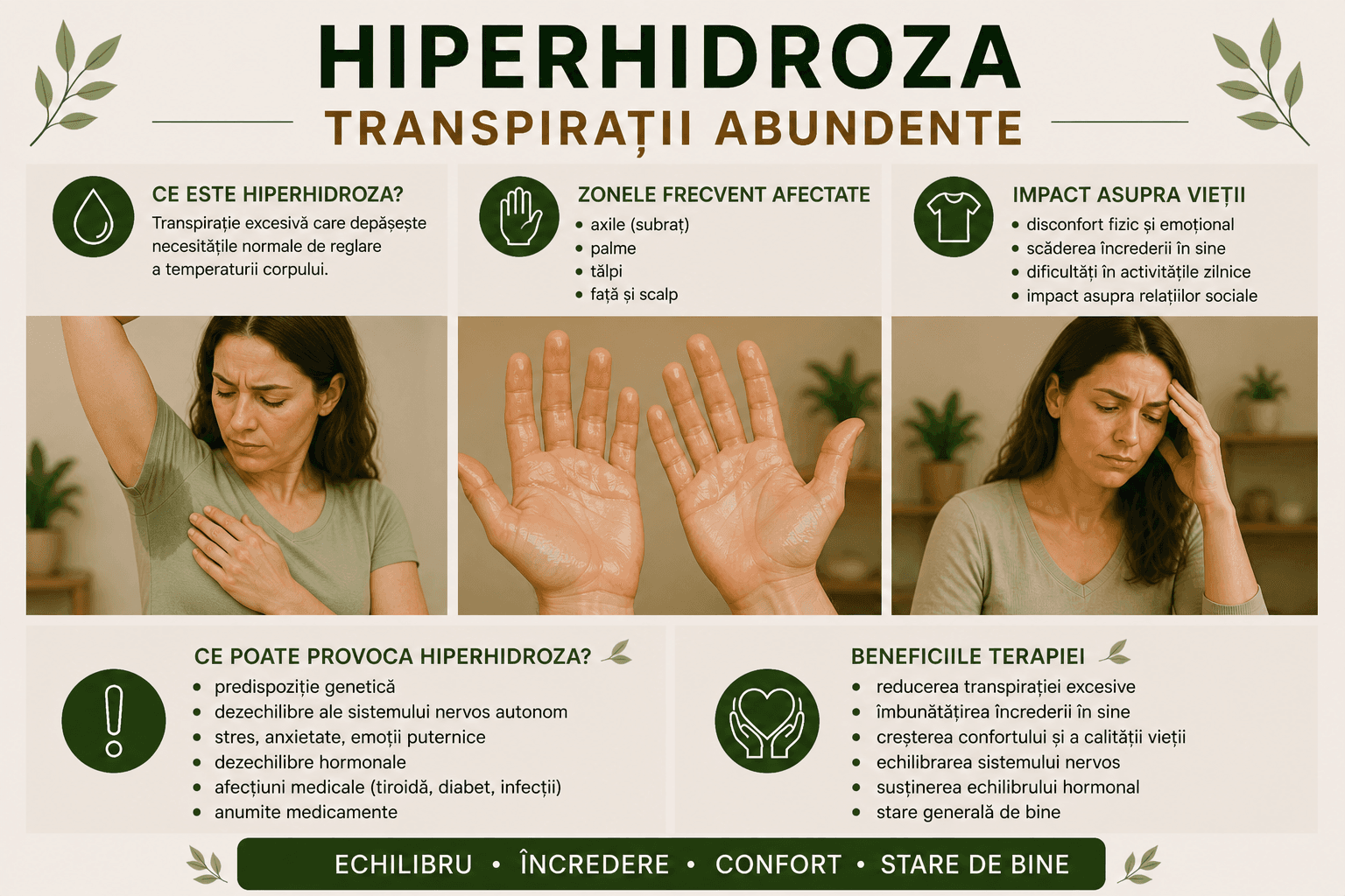 Hiperhidroză — transpirații abundente