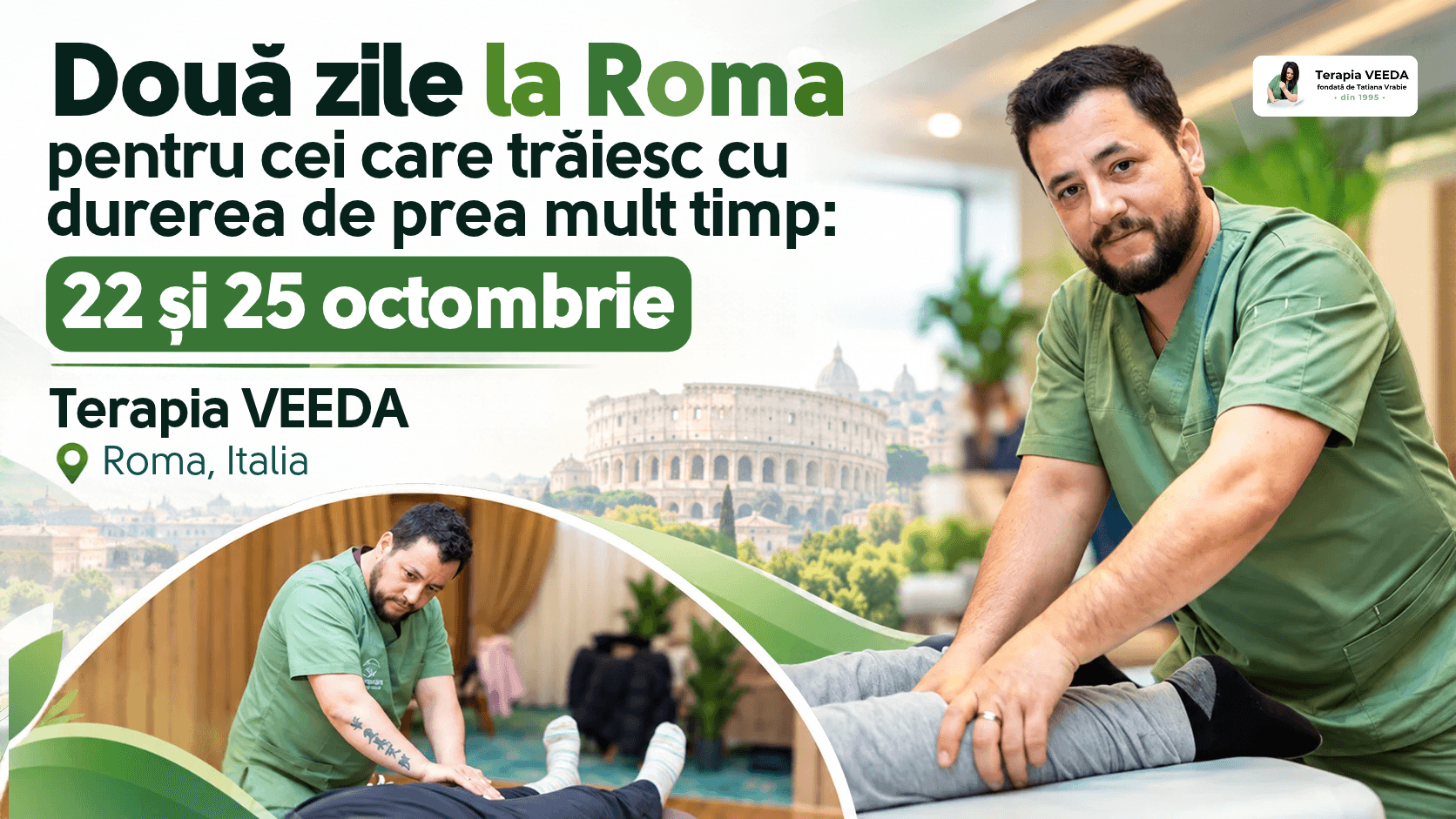 Două zile la Roma pentru cei care trăiesc cu durerea de prea mult timp: 22 și 25 octombrie