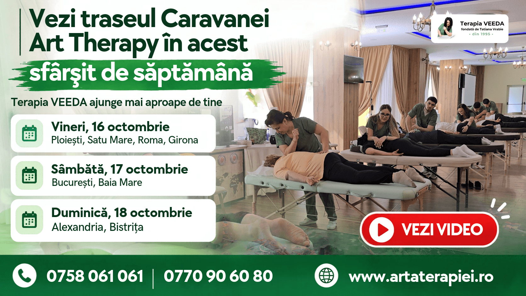 Vezi traseul Caravanei Art Therapy în acest sfârșit de săptămână: Ploiești, Satu Mare, București, Baia Mare, Alexandria și Bistrița